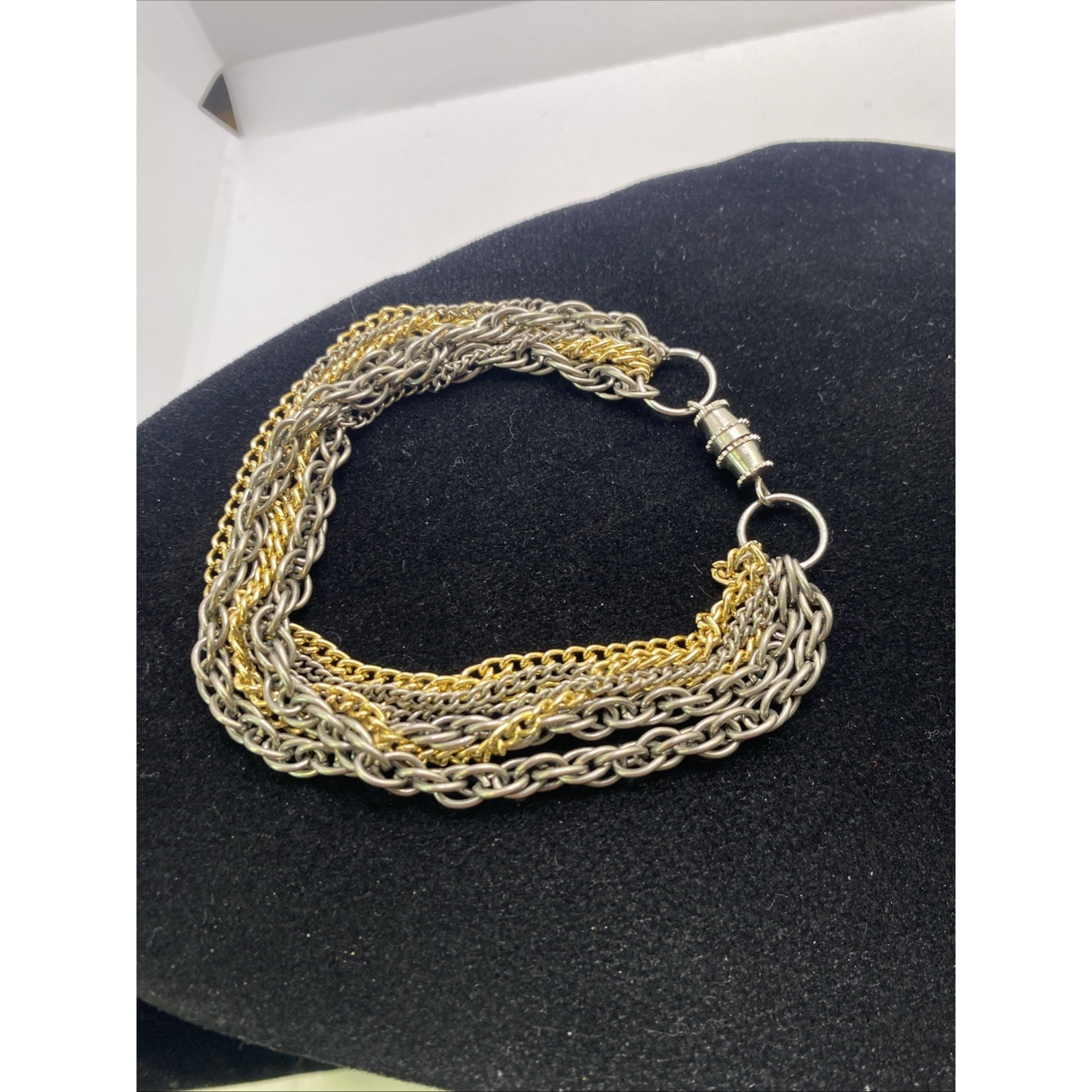 Womens Multiple Chain Silver Gold Bracelet